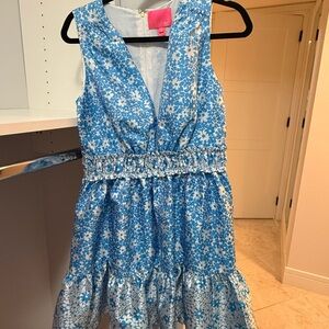 Lilly Pulitzer Blue and White Floral Midi Dress